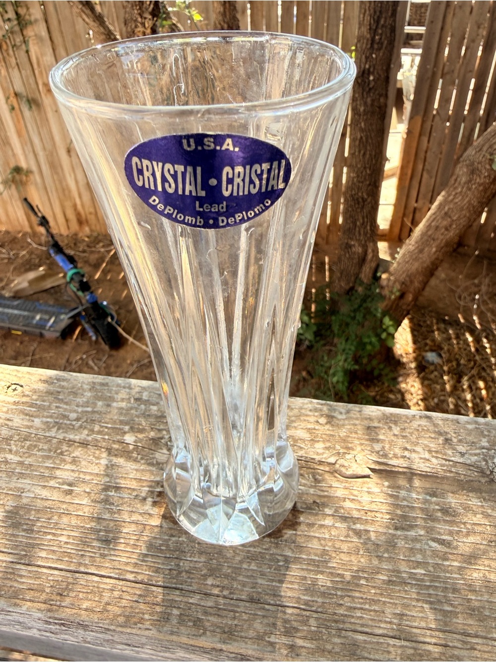 USA Clear Lead Crystal Vase